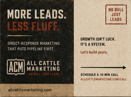 Direct mail postcard mockup from the approved board